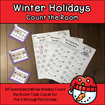 Preview of Winter Holidays Count and Add the Room 0-10