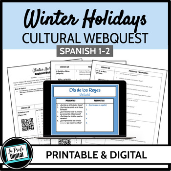Preview of Spanish Winter Holiday Cultural Webquest - Navidad, invierno, Christmas
