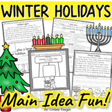 Winter Holidays Main Idea and Details Activities Christmas
