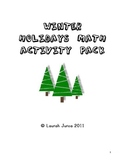 Winter Holidays Math Activity Pack Grades 2-4