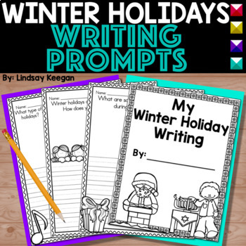 Preview of Winter Holidays Writing Prompts for Christmas Hannukah and Kwanzaa