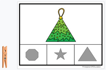 Preview of Winter Holidays- Ornament Shape Clip Card- Google Slide Activities