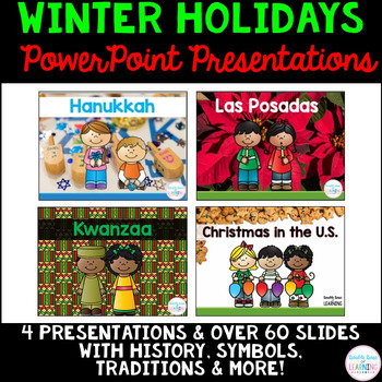 Preview of Winter Holidays PowerPoints (Kwanzaa, Hanukkah, Las Posadas & Christmas)