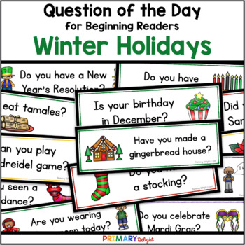 Winter Holidays Question of the Day with Sign-In Sheets by Primary Delight