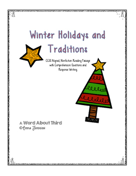 Preview of Winter Holidays Reading Fluency, Comprehension, and Writing Response