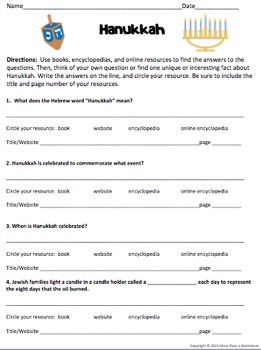 Winter Holidays Research Scavenger Hunt Pack by More Than a Worksheet