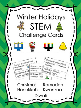 Preview of Winter Holidays STEM Design Challenge Cards