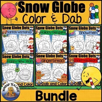 Snowman Dot Markers Bingo Daubers,Winter coloring Pages for New Year.