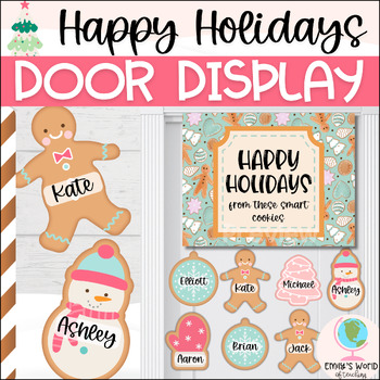 Preview of Winter Holidays Theme Cookies Door Decor, Bulletin Board Display (EDITABLE)