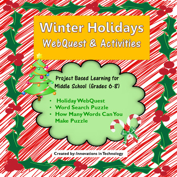 Preview of Winter Holidays / Christmas WebQuest & Activities | Distance Learning