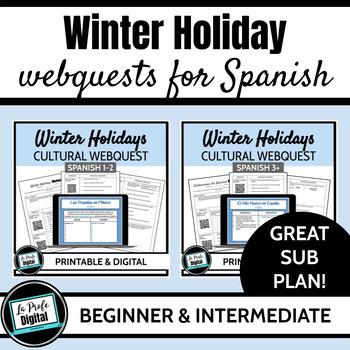 Preview of Winter Holidays Webquest Bundle for Spanish Class - culture, invierno, Navidad
