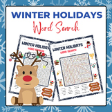 Winter Holidays Word Search Puzzles | Winter Activities