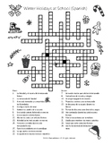 ☃️ Winter Holidays at School Crossword Puzzle - Spanish Version