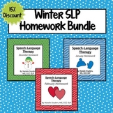 Winter Homework Bundle for Speech Language Therapy - Decem