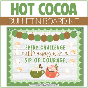 Preview of Winter Hot Cocoa Bulletin Board Kit Door Classroom Decor January Decoration