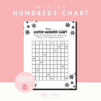 Preview of Winter Hundreds Chart FREEBIE