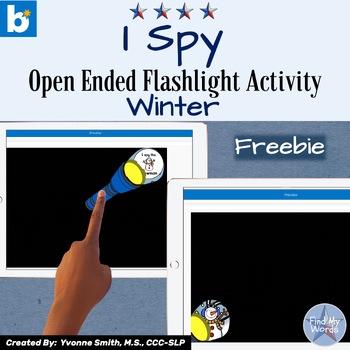 Preview of I Spy Flashlight Search Opened Ended Boom Cards Freebie - Winter Freebie