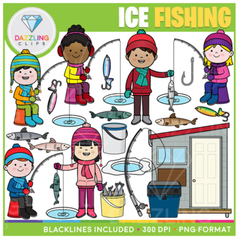 Winter Ice Fishing Clip Art by Dazzling Clips