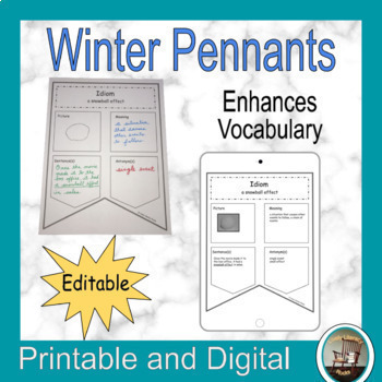 Preview of Winter Idioms, Idiom for the Day, Idiom Pennants, Center