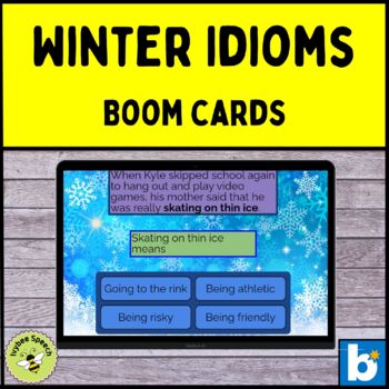 Preview of Winter Idioms In Context Activity Boom Cards