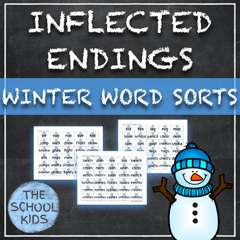Preview of Winter Inflected Endings Word Sorts s es ies 3 sounds of ed ing