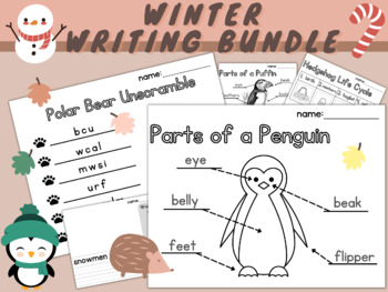 Preview of Winter Informative Writing | Have Can Are | Label | Life Cycle | Arctic | Snow