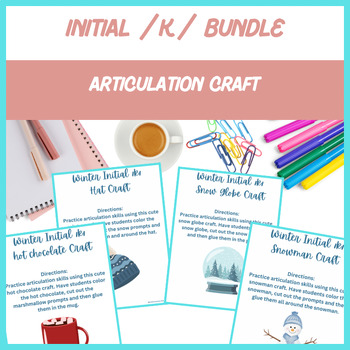 Preview of Winter Initial /k/ Craft Bundle - Articulation, Speech | Digital Resource