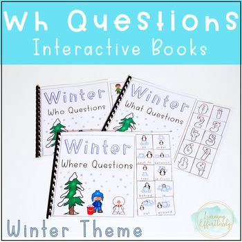 Preview of Winter Interactive Books for Wh-Questions