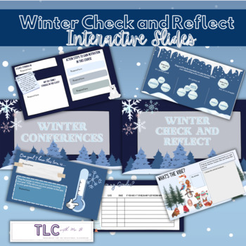 Preview of Winter Interactive Google Slides- Student Check in