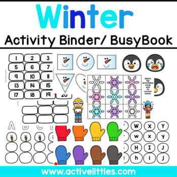 Preview of Winter Interactive Preschool Activity Binder/ Busy Book - January