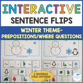 Winter Interactive Sentence Flips -  Prepositions and Wher