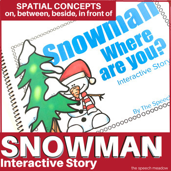 Preview of Winter Interactive Story Prepositions - on, between, beside, in front of