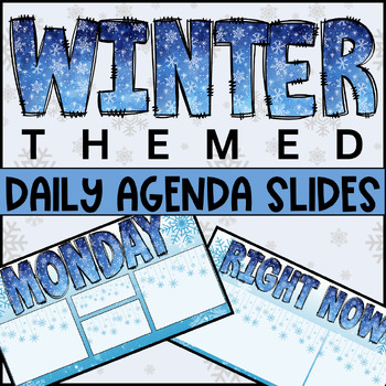 Preview of Winter/January/December Agenda - Daily Slides - Snow, Cute, Fun, Cold, Seasonal