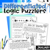 Winter January Logic Puzzles Brain Teasers Differentiated 