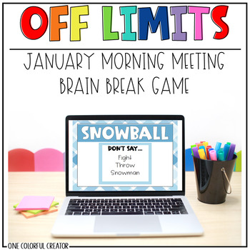 Preview of Winter January Morning Meeting Brain Break Game Activity - Off Limits Buzz Words