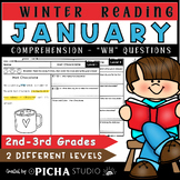 Winter January Reading Comprehension Passages with WH ques