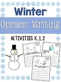Winter January Snow Opinion Writing Prompts Activities K-2