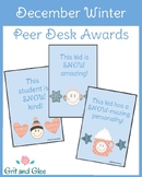 Winter January Themed Peer Desk Awards Positive Classroom 