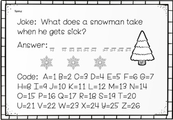 Winter Mystery Jokes With Math By Mrs D Arsie Tpt