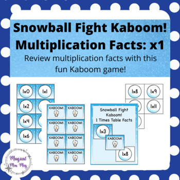 Preview of Winter Kaboom Cards: Multiplication Facts (x1)