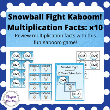 Preview of Winter Kaboom Cards: Multiplication Facts (x10)