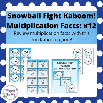 Preview of Winter Kaboom Cards: Multiplication Facts (x12)