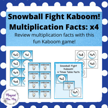 Preview of Winter Kaboom Cards: Multiplication Facts (x4)