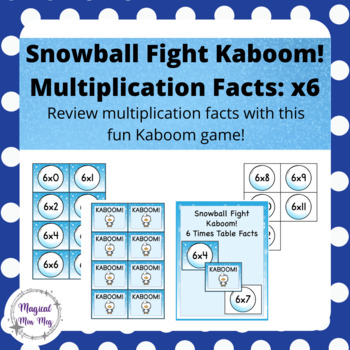 Preview of Winter Kaboom Cards: Multiplication Facts (x6)