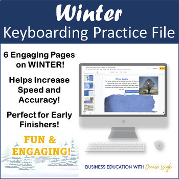 Preview of Winter Keyboarding Practice Typing Lesson - Computer Applications Fun Activity