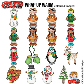 Winter Kids Clip Art: Wrap Up Warm (Kate Hadfield Designs) | TPT