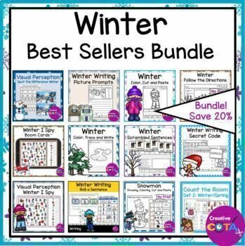 Preview of Occupational Therapy Winter Literacy Math & Handwriting Worksheets & Activities