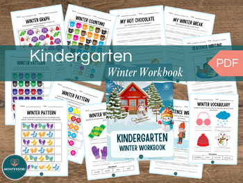 Preview of Winter Kindergarten 25-page Preschool Hands-On Activities Book