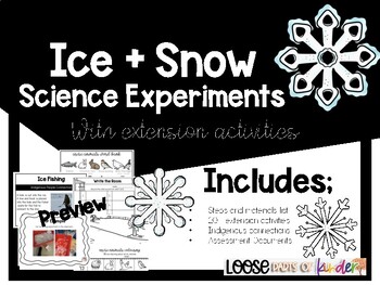 Preview of Winter Kindergarten Experiment| Ice Experiment |Winter Playdough Loose Part Mats