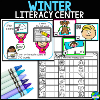 Preview of Winter Kindergarten Literacy Centers
